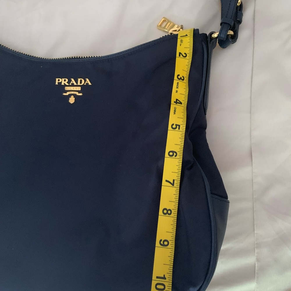 Authentic Prada Nylon Shoulder Bag [Navy Blue Body, Black Straps] - Picture 12 of 15